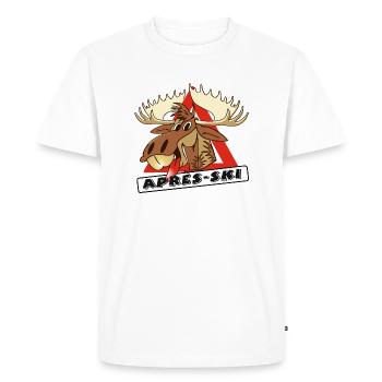 Moose Après-Ski - Men's Premium Organic T-Shirt - white - Front - Nico (187cm)