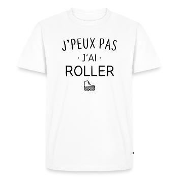 j'peux pas j'ai roller - T-shirt Premium bio Homme - blanc - Devant - Nico (187cm)