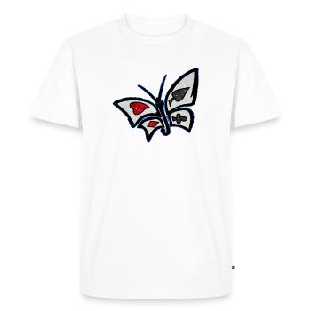 Papillon du Pays des Merveilles Cosmique - T-shirt Premium bio Homme - blanc - Devant - Nico (187cm)
