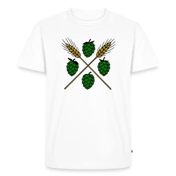 Hops and barley - beer - Men's Premium Organic T-Shirt - white - Front - Nico (187cm)