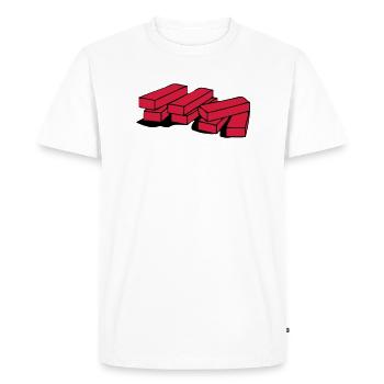 brick, construction, maison, paroi, des briques, - T-shirt Premium bio Homme - blanc - Devant - Nico (187cm)