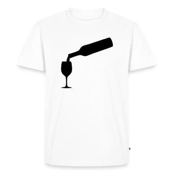 vin bouteille - T-shirt Premium bio Homme - blanc - Devant - Nico (187cm)