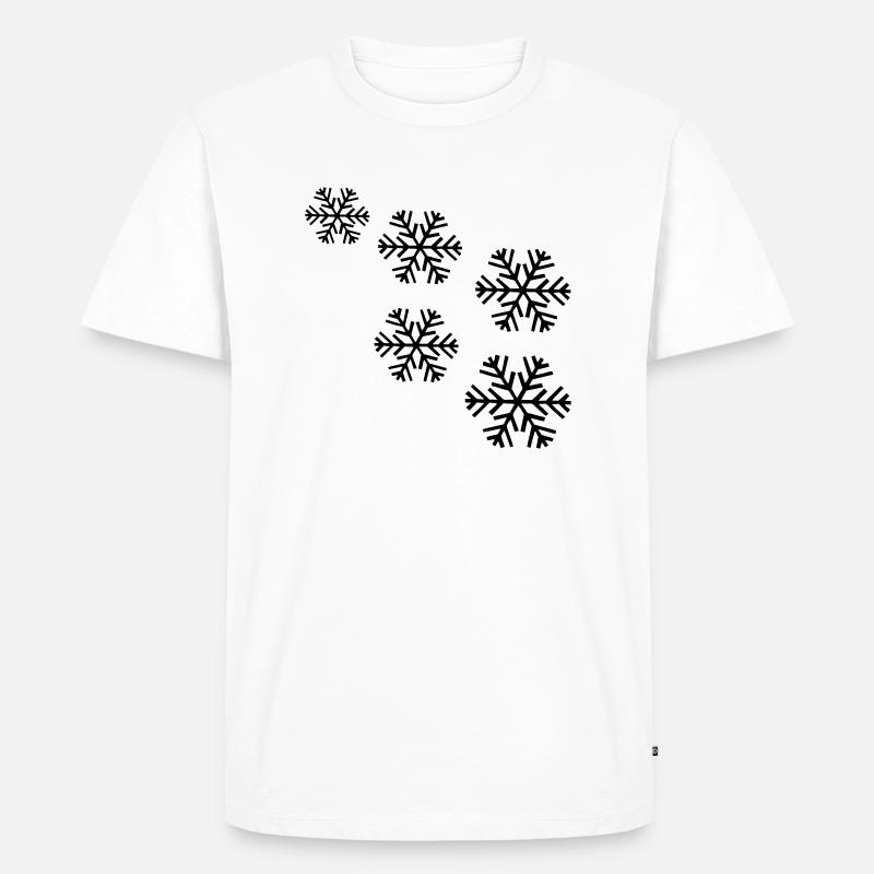 schneeflocken schnee - Männer Premium Bio T-Shirt - Weiß