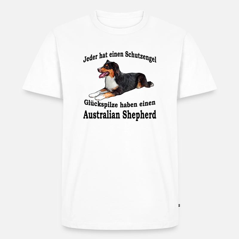 Schutzengel Aussie S - Männer Premium Bio T-Shirt - Weiß