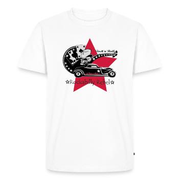 Rockabilly Rebel - T-shirt Premium bio Homme - blanc - Devant - Nico (187cm)