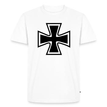 Maltese cross - Croix de Malte (MC1) - T-shirt Premium bio Homme - blanc - Devant - Nico (187cm)