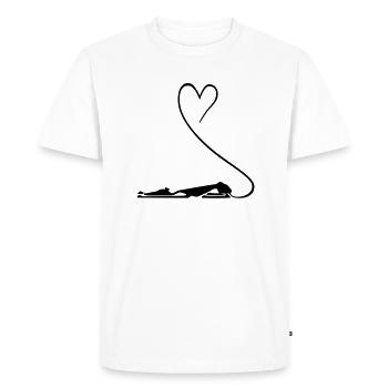 love - Men's Premium Organic T-Shirt - white - Front - Nico (187cm)