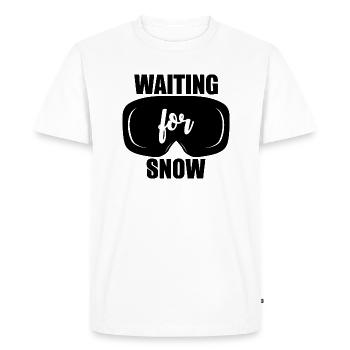Sports d'hiver - Ski - Après-ski - Cadeau - T-shirt Premium bio Homme - blanc - Devant - Nico (187cm)