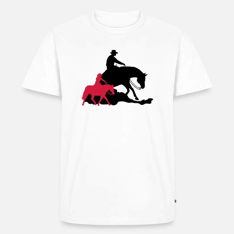 Reining vs Ranch Riding - Männer Premium Bio T-Shirt - Weiß
