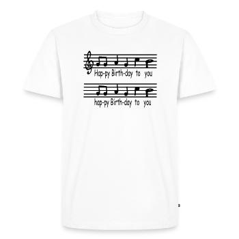 Happy_Birthday - T-shirt Premium bio Homme - blanc - Devant - Nico (187cm)