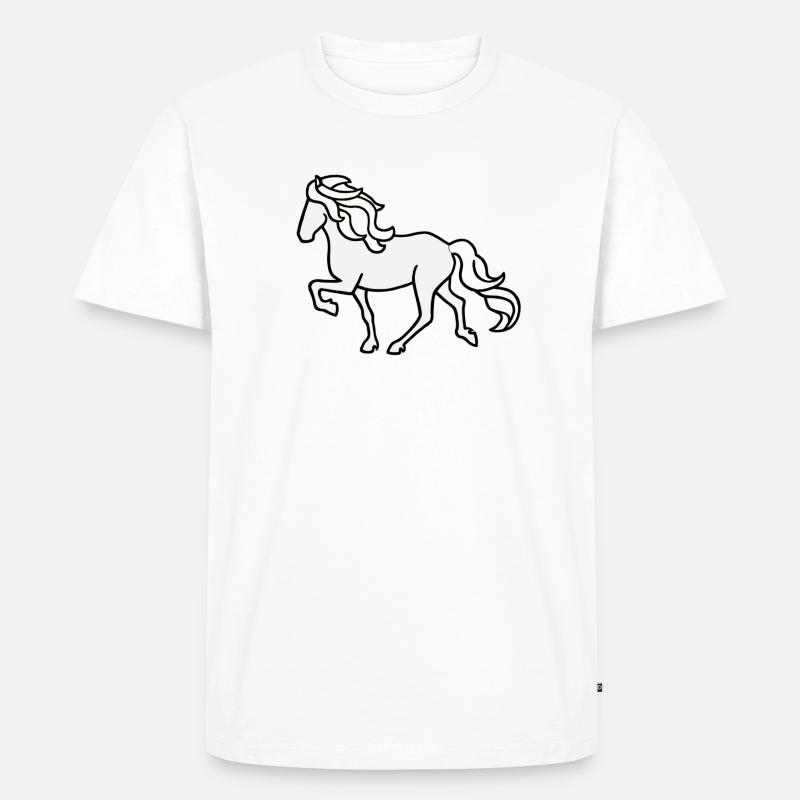 Islandpferd, Schimmel, hell - Männer Premium Bio T-Shirt - Weiß