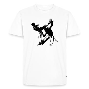 Capoeira Duo (b) - T-shirt Premium bio Homme - blanc - Devant - Nico (187cm)
