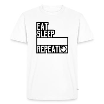 logo eat sleep repeat repeat daily food s - Men's Premium Organic T-Shirt - white - Front - Nico (187cm)