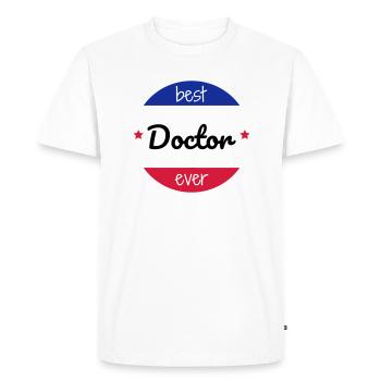 docteur / médecin / hôpital / médecine - T-shirt Premium bio Homme - blanc - Devant - Nico (187cm)
