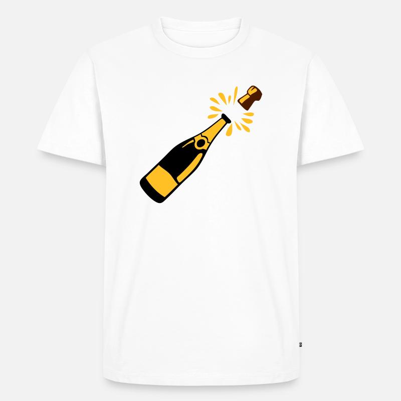 Flaschen-Alkohol-Verschluss springt - Männer Premium Bio T-Shirt - Weiß