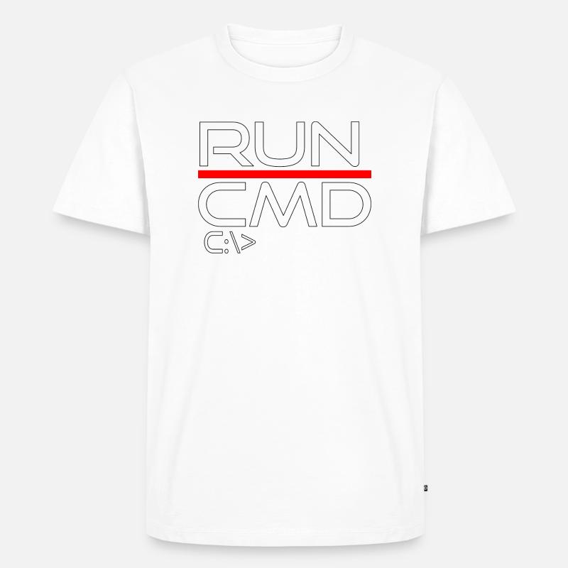 run cmd - Männer Premium Bio T-Shirt - Weiß