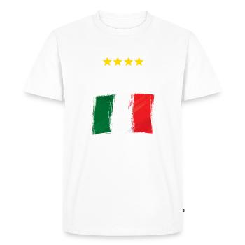 Italie Drapeau de football Fan Em Coupe du monde Italie - T-shirt Premium bio Homme - blanc - Devant - Nico (187cm)
