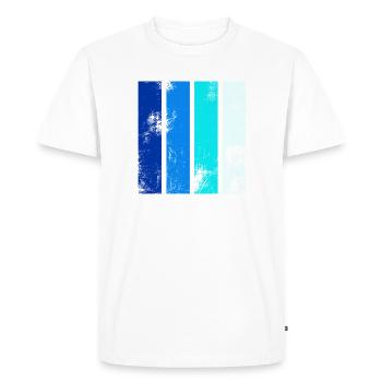 Retro stripes blue - Men's Premium Organic T-Shirt - white - Front - Nico (187cm)