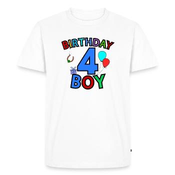 Birthday Boy 4 - T-shirt Premium bio Homme - blanc - Devant - Nico (187cm)