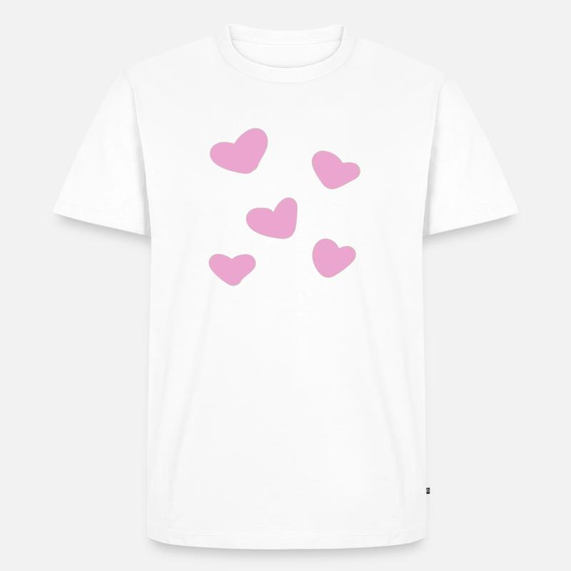 herzen herz - Männer Premium Bio T-Shirt - Weiß