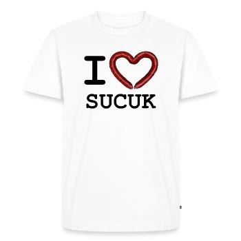 I Love Sucuk - Männer Premium Bio T-Shirt - Weiß - Vorne - Nico (187cm)
