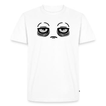 Drôle de visage fatigué - T-shirt Premium bio Homme - blanc - Devant - Nico (187cm)