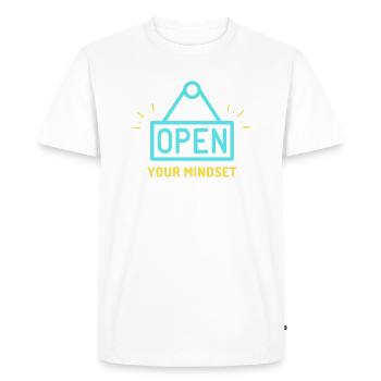 Open your mindset - T-shirt Premium bio Homme - blanc - Devant - Nico (187cm)