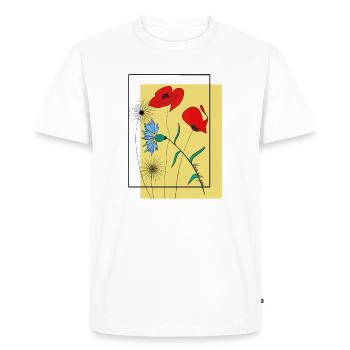 Flower power - T-shirt Premium bio Homme - blanc - Devant - Nico (187cm)