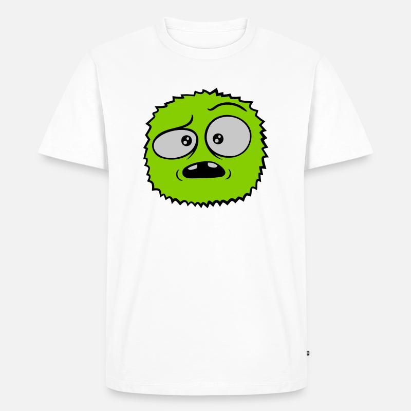 Haariges Monster skeptisches Gesicht - Männer Premium Bio T-Shirt - Weiß