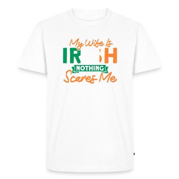 Ireland Irish Flag Irish Wife Gift - Men's Premium Organic T-Shirt - white - Front - Nico (187cm)