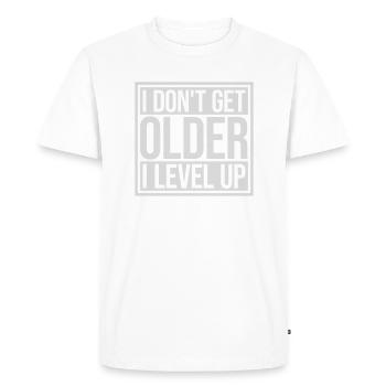 get older level up - Men's Premium Organic T-Shirt - white - Front - Nico (187cm)