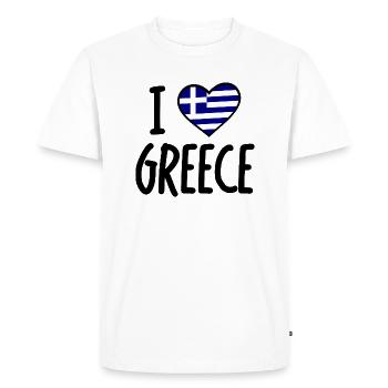 I love greece - Men's Premium Organic T-Shirt - white - Front - Nico (187cm)