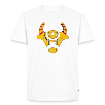 Tête de vache stylisée - T-shirt Premium bio Homme - blanc - Devant - Nico (187cm)