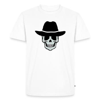Cowboy Skull - Men's Premium Organic T-Shirt - white - Front - Nico (187cm)