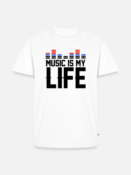 Music is my Life - Men's Premium Organic T-Shirt - white