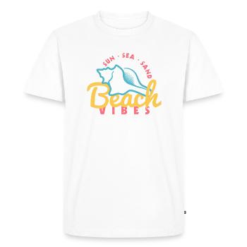 Beach Vibes - Men's Premium Organic T-Shirt - white - Front - Nico (187cm)
