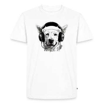 Jack le chien audiophile - T-shirt Premium bio Homme - blanc - Devant - Nico (187cm)