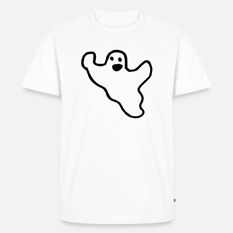 Gespenst - Männer Premium Bio T-Shirt - Weiß