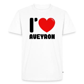 Aveyron Région de France - T-shirt Premium bio Homme - blanc - Devant - Nico (187cm)