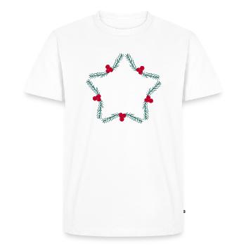 Couronne de Noël en forme d’étoile - T-shirt Premium bio Homme - blanc - Devant - Nico (187cm)