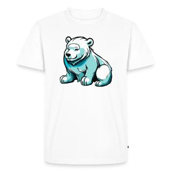 Little cute polar bear in winter - Men's Premium Organic T-Shirt - white - Front - Nico (187cm)