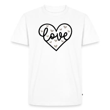 L’amour avec les cœurs - T-shirt Premium bio Homme - blanc - Devant - Nico (187cm)
