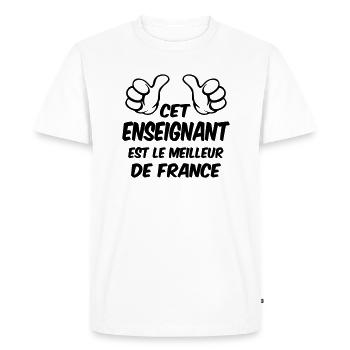 MEILLEUR ENSEIGNANT - T-shirt Premium bio Homme - blanc - Devant - Nico (187cm)