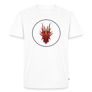 Entrez dans le dragon rouge - T-shirt Premium bio Homme - blanc - Devant - Nico (187cm)