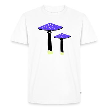 Mushrooms 2 - Men's Premium Organic T-Shirt - white - Front - Nico (187cm)
