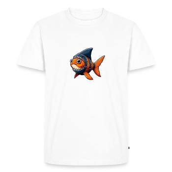 L’état d’ du requin poisson rouge est tout, motivant - T-shirt Premium bio Homme - blanc - Devant - Nico (187cm)