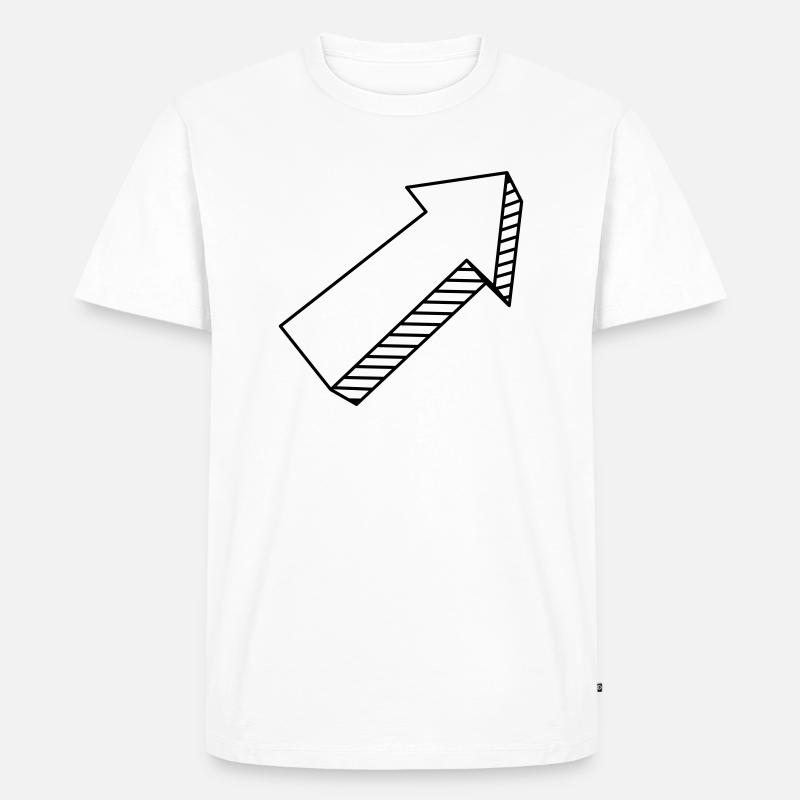 Pfeil in 3D - Männer Premium Bio T-Shirt - Weiß