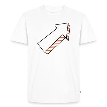 Arrow in 3D two-tone - Men's Premium Organic T-Shirt - white - Front - Nico (187cm)