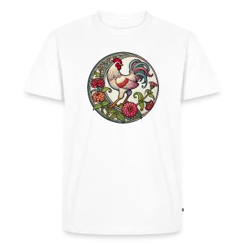 Poulet - T-shirt Premium bio Homme - blanc - Devant - Nico (187cm)