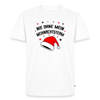 Jamais sans mon équipe de Noël - T-shirt Premium bio Homme - blanc - Devant - Nico (187cm)